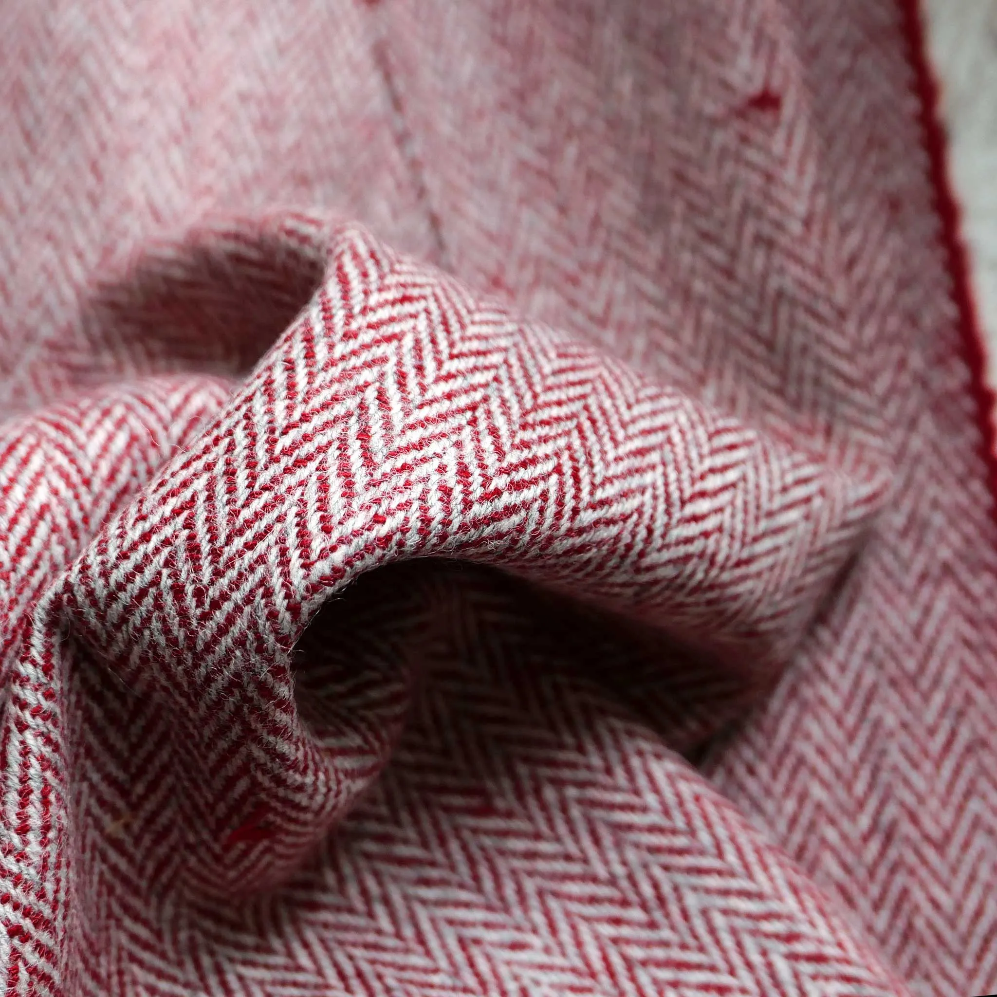 Herringbone Wool Red