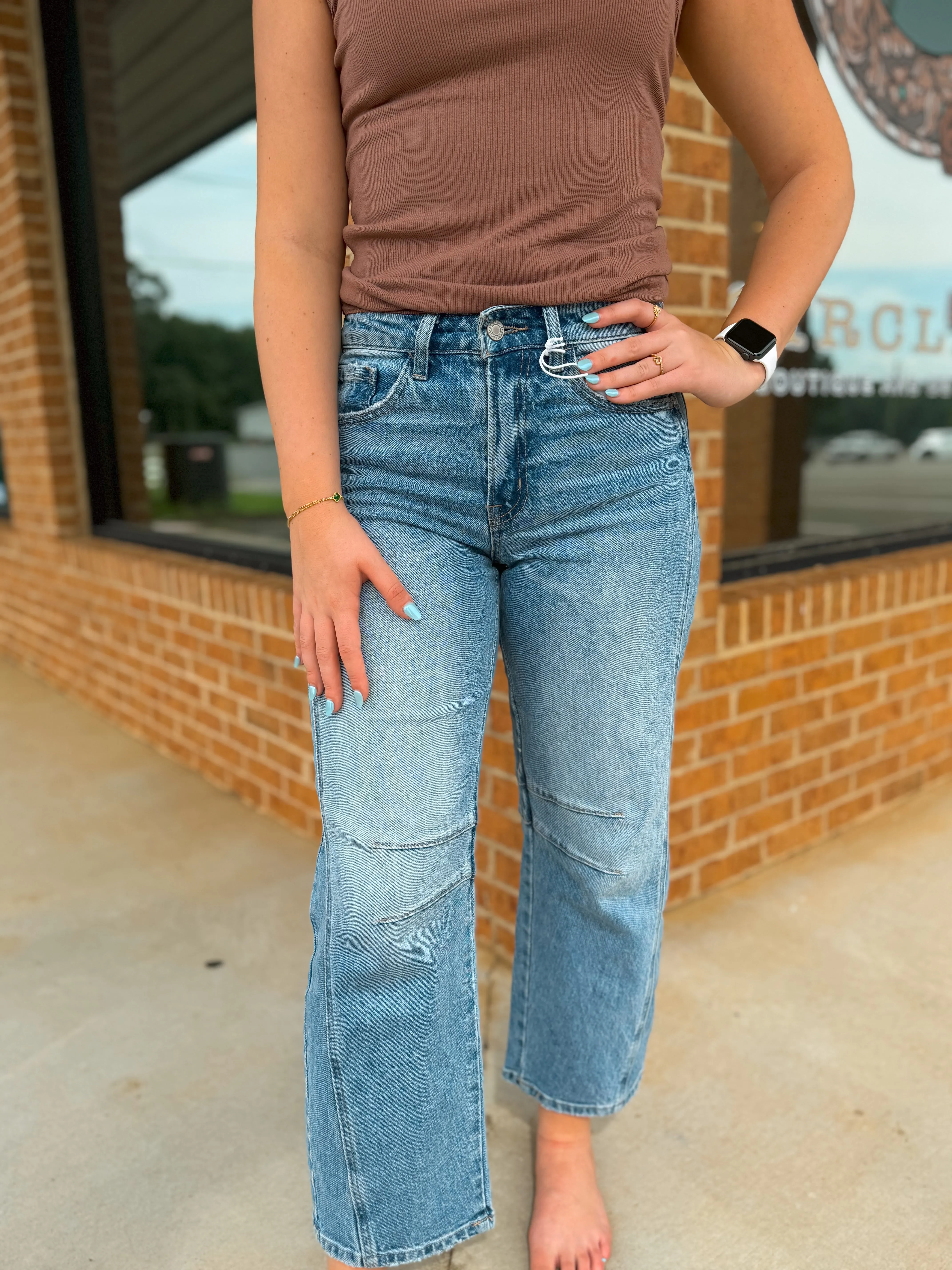 High Rise Barrel Jeans