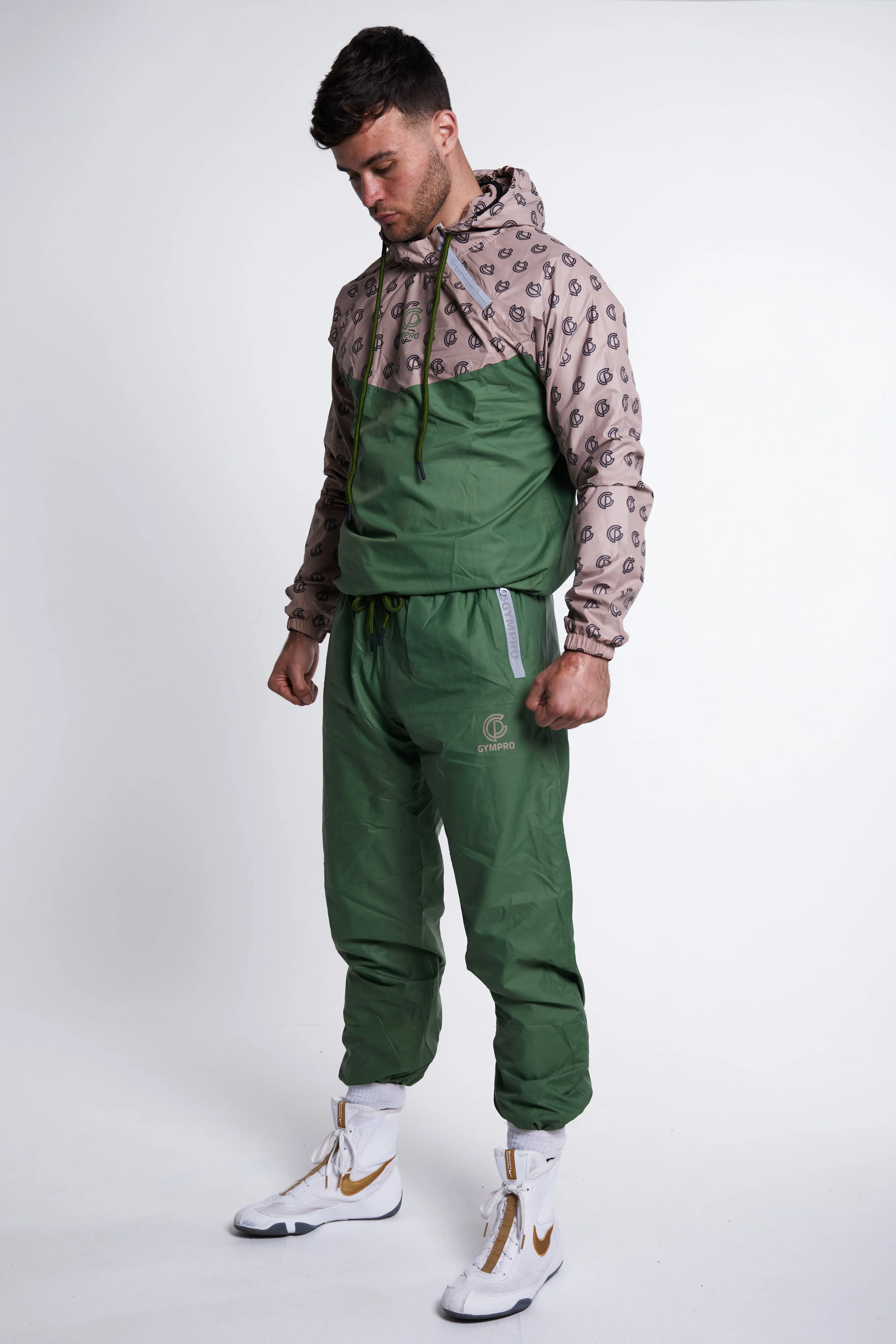 Hybrid Performance Sweat Suit Top - Green/Print