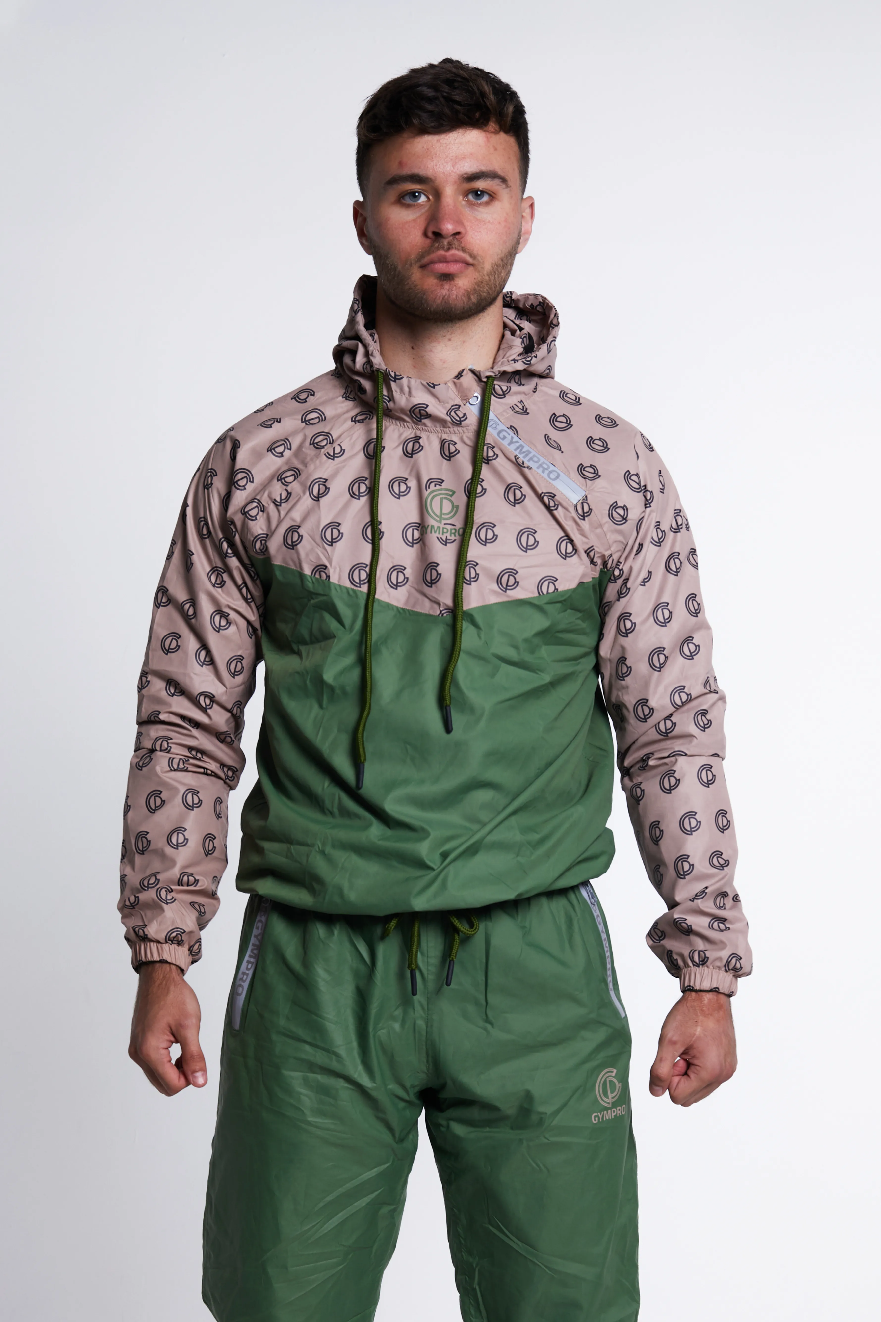 Hybrid Performance Sweat Suit Top - Green/Print