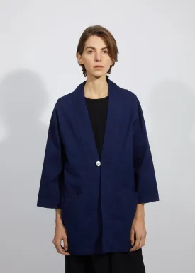 Indigo Yarn Dyed Sashiko Hanten Jacket