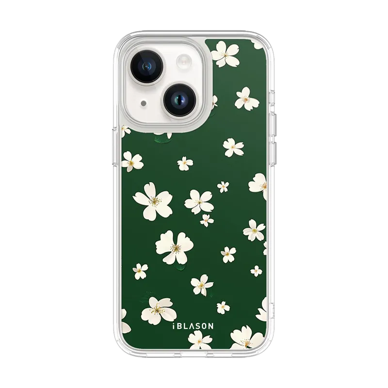 iPhone 15 Plus Halo MagSafe Cute Phone Case - Green Daisies