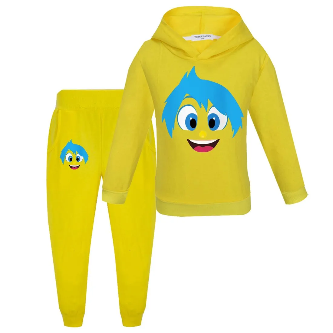 Kids Joy Hoodie and Pants Unisex Boys Girls Joy Hooded Sweat Suit for Daily Wear