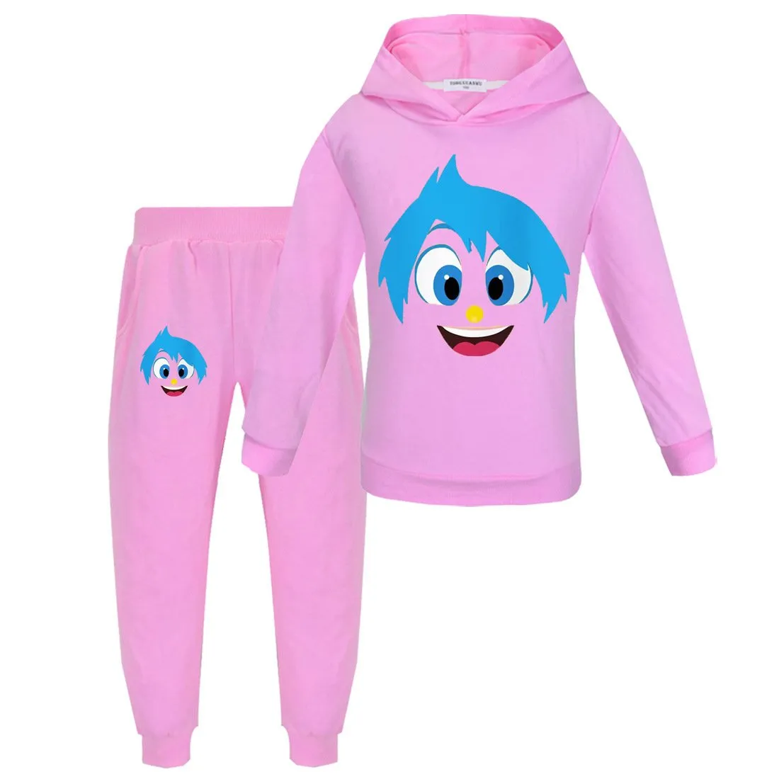 Kids Joy Hoodie and Pants Unisex Boys Girls Joy Hooded Sweat Suit for Daily Wear