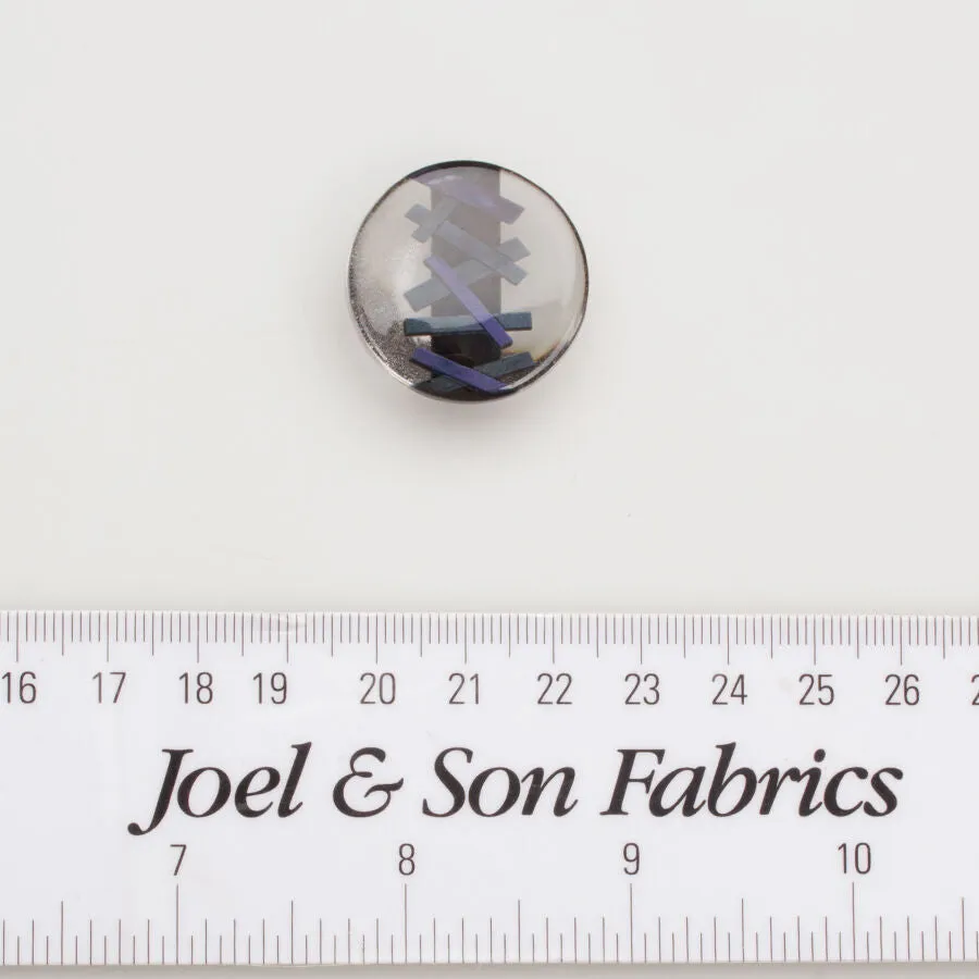 Large Blue 'Matchstick' Clear Button