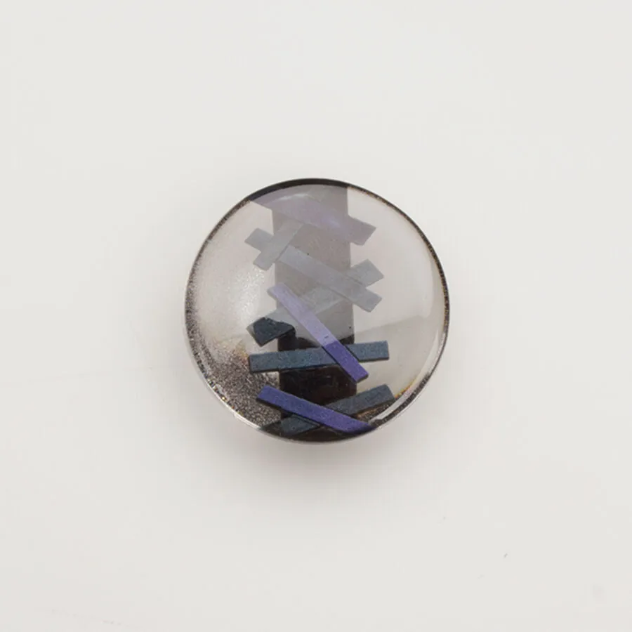 Large Blue 'Matchstick' Clear Button