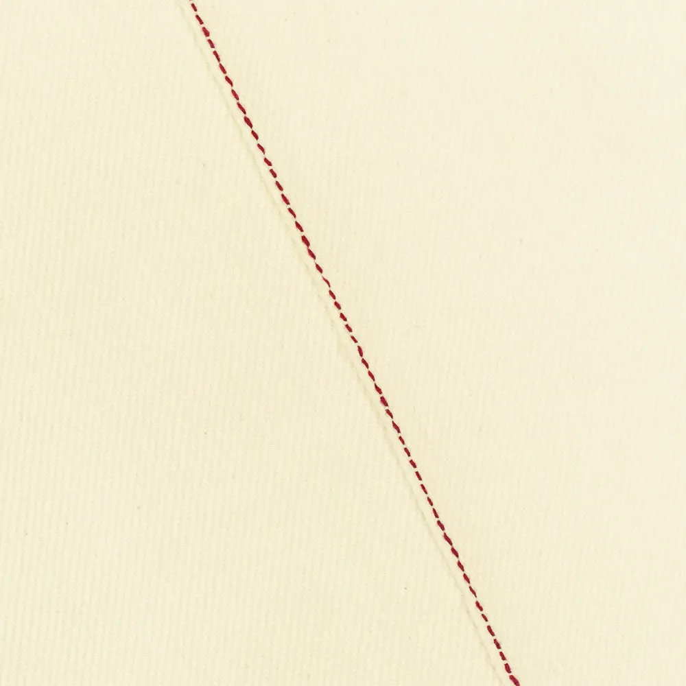 Light Ivory-Red 12 oz. Cotton Japanese Selvedge Denim Fabric