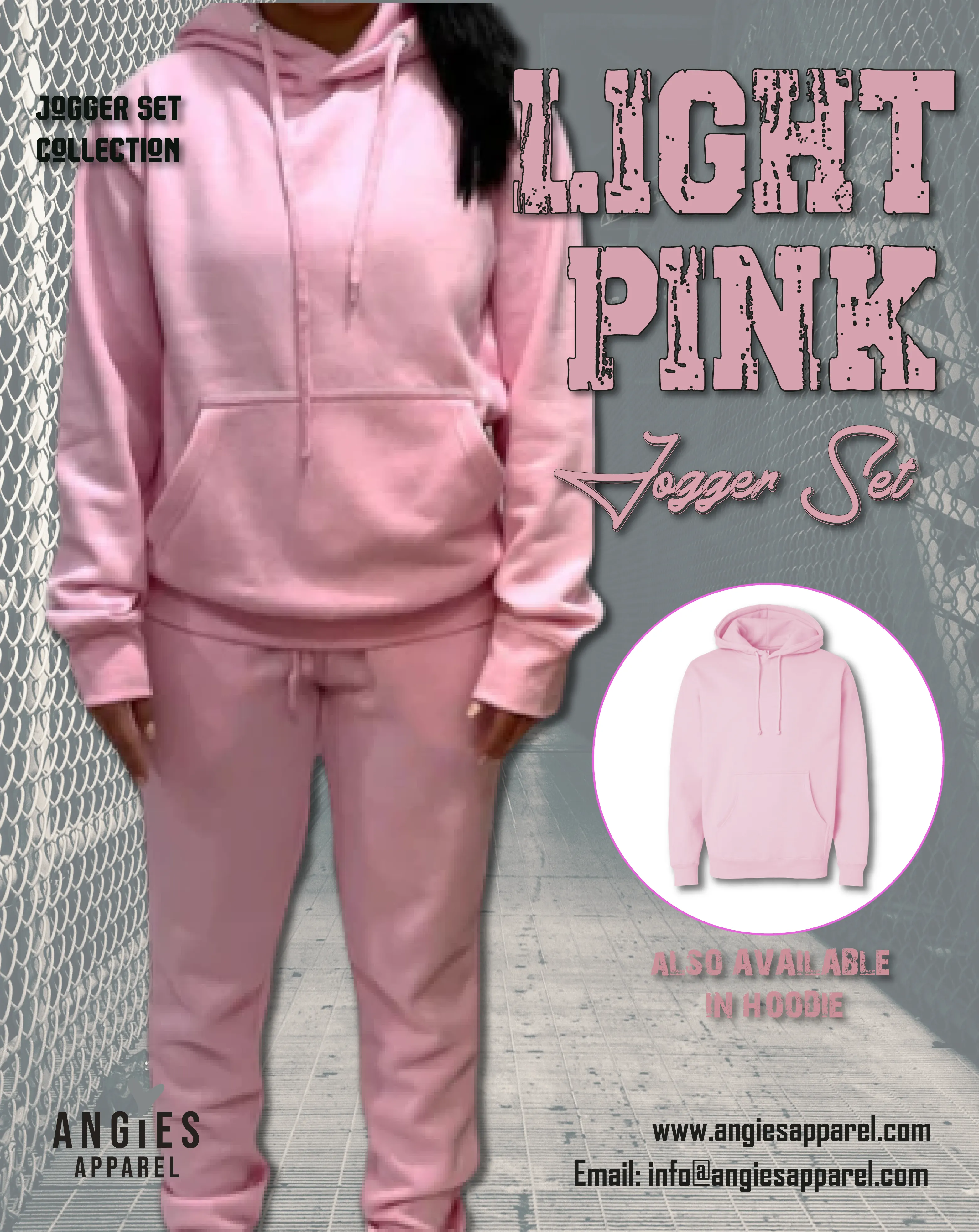 Light Pink Adult Pull Over Sweat Suit