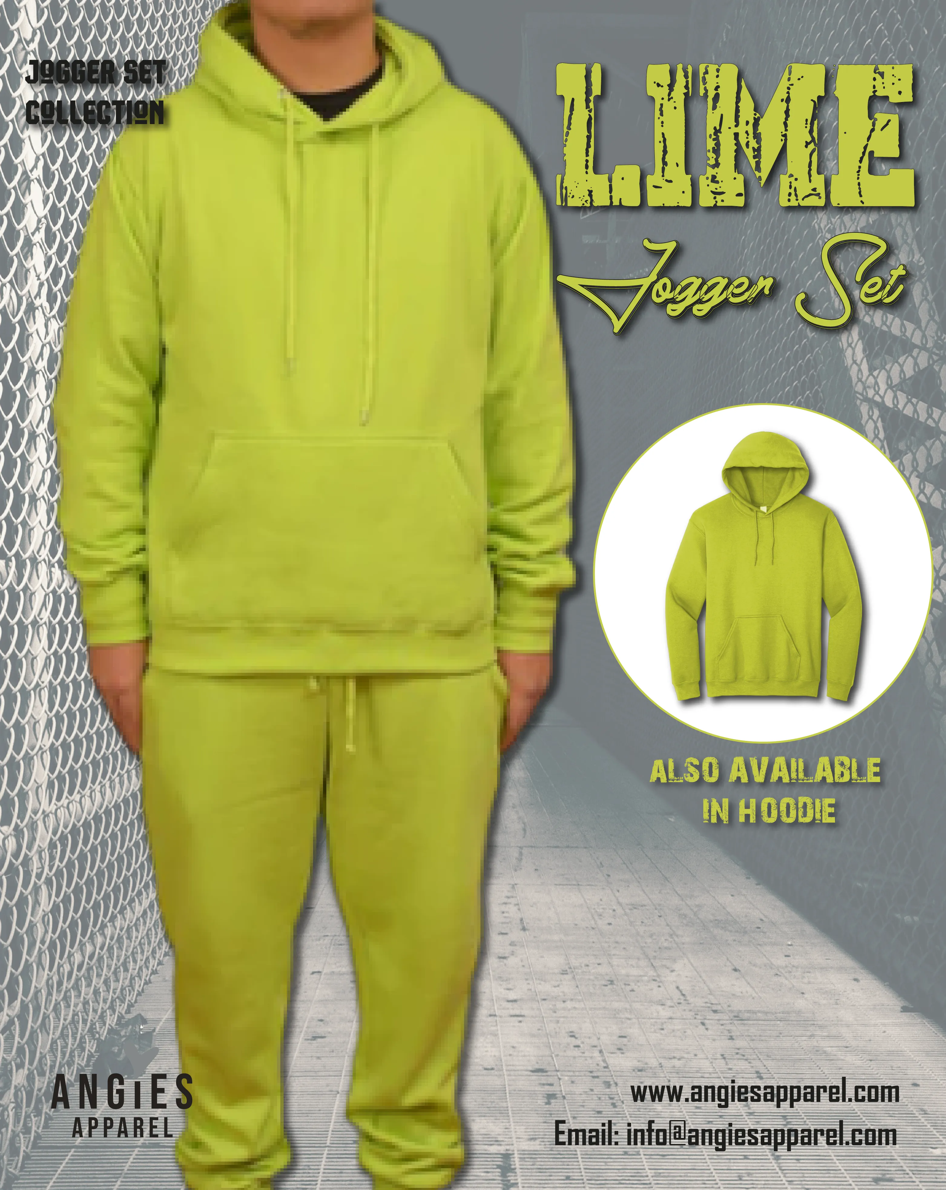 Lime Adult Pull Over Sweat Suit