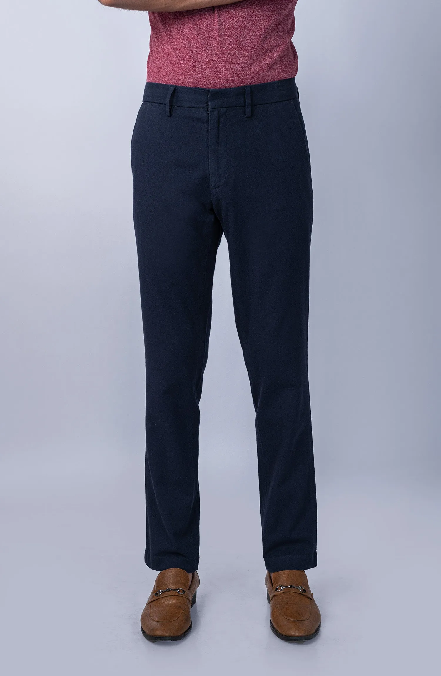 Linen Stretch Chino - Navy