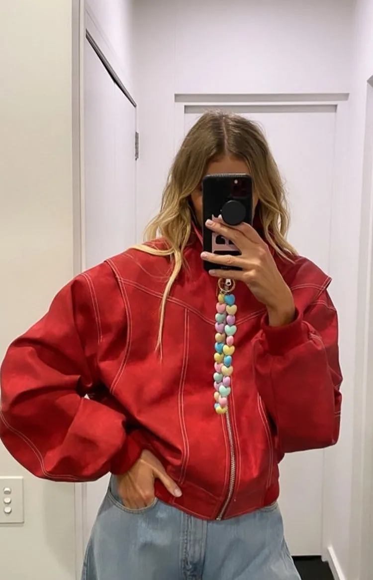 Lioness Vista Crimson Bomber Jacket