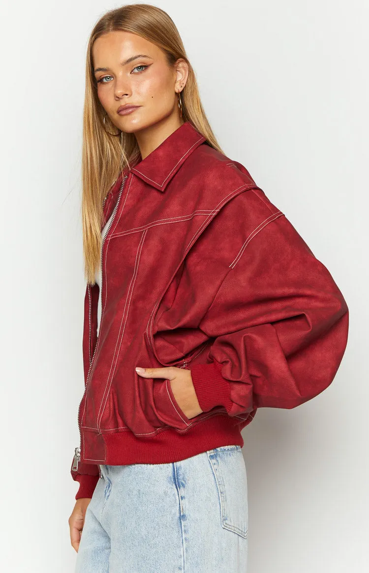 Lioness Vista Crimson Bomber Jacket