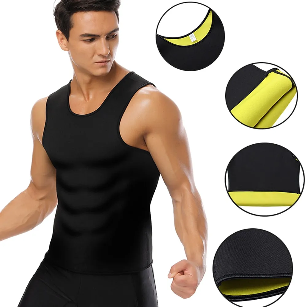 Lover Beauty Men's Sweat Vest Body Shaper Shirt Thermo Slimming Sauna Suit Weight Loss Black Shapewear Neoprene Waist Trainer