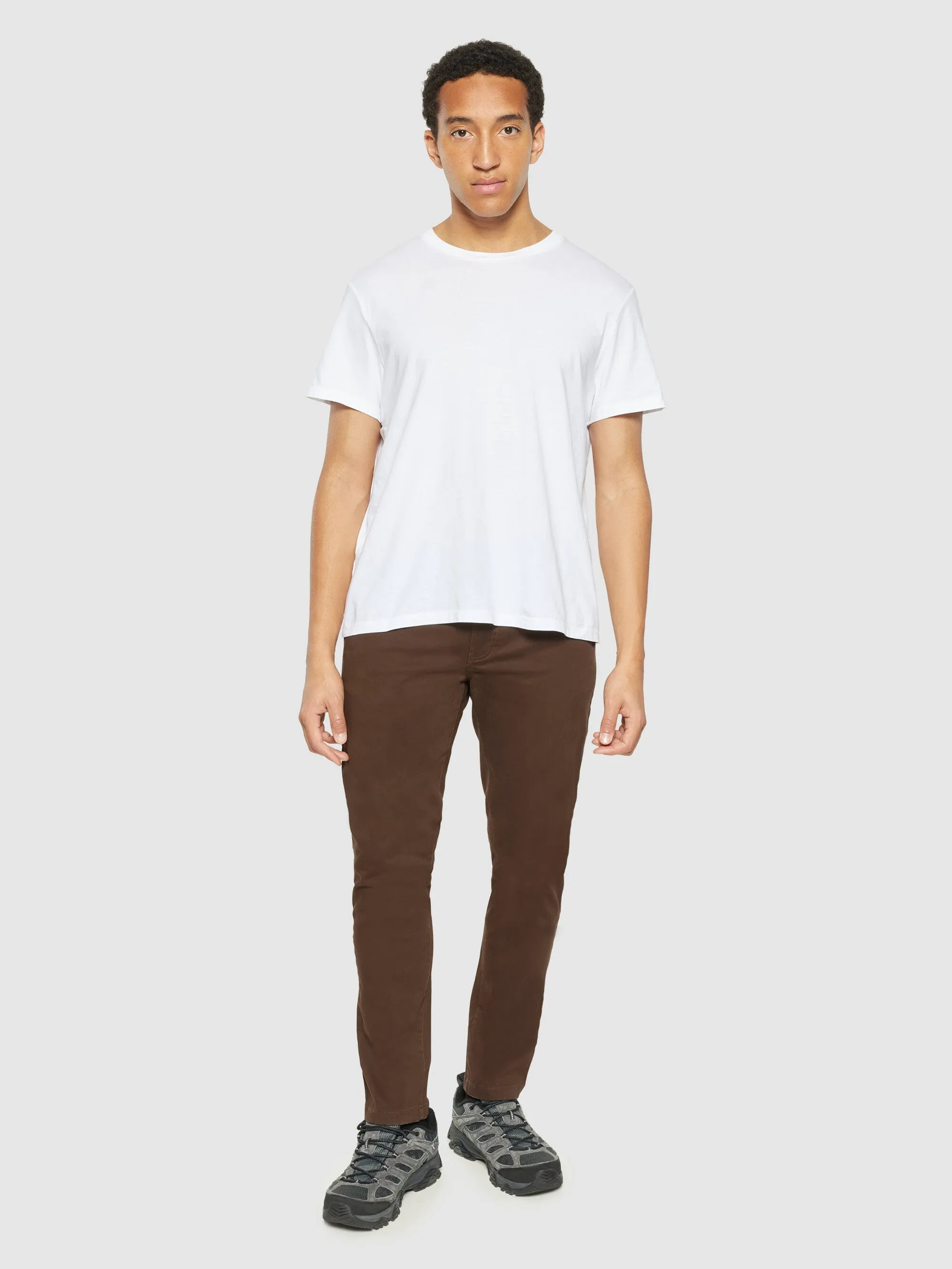 LUCA slim twill chino pants - Demitasse (brown)