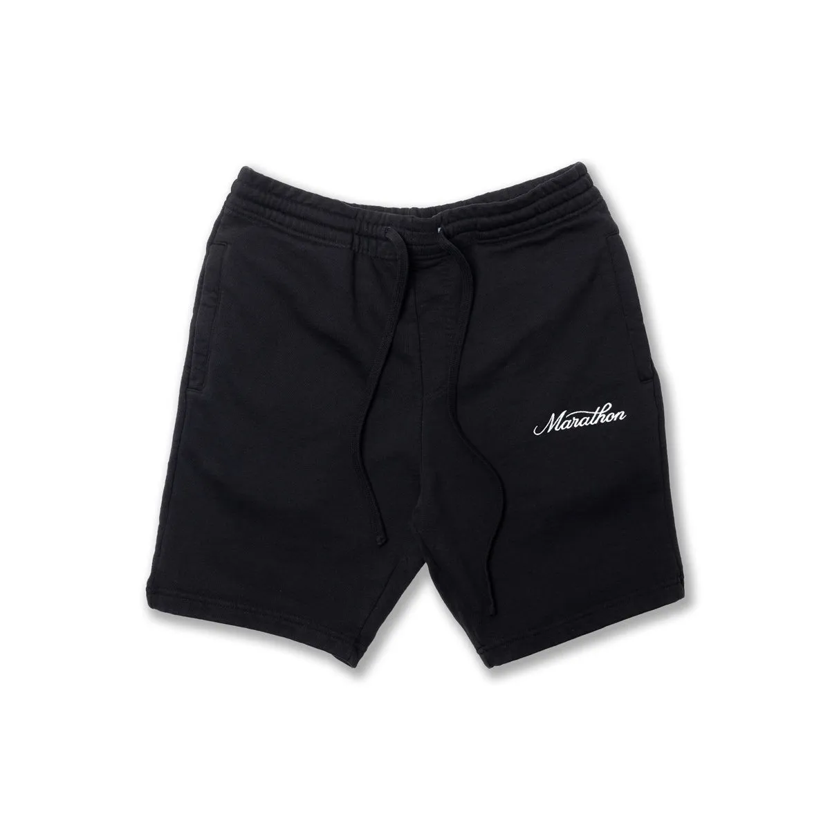 Marathon Classic Script Sweatshorts - Black/White