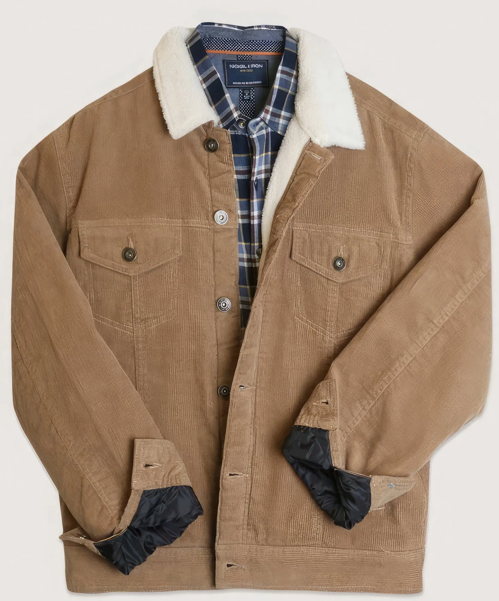 Men's Casual Corduroy Lined Trucker Jacket