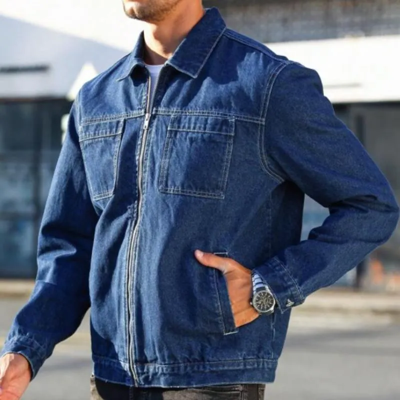 Men's Casual Lapel Denim Jacket 33778795F