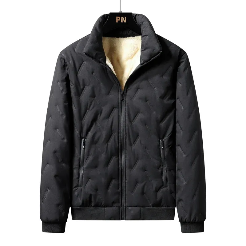 Mens Lambswool Warm Thick Casual Loose Parka Jacket