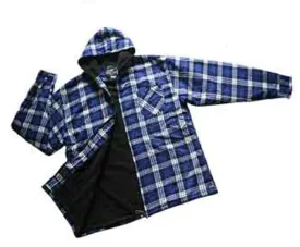 men's plaid fleece lined jackets w/ hood - size 3xl Case of 24