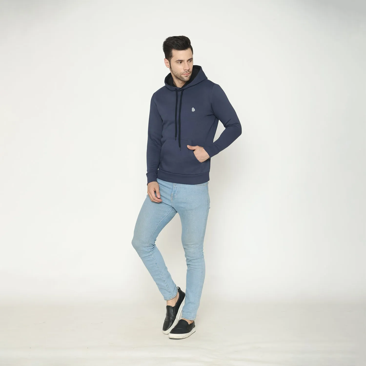 Men's Solid Hoodie Sweatshirt - Navy