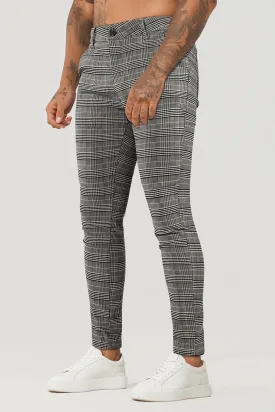 Mens Stretch Skinny Grid Pant