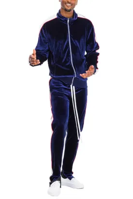 MENS VELOUR TRACK JACKET AND TRACK PANT SET