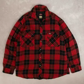 MEN'S VINTAGE DICKIES CHECKED PADDED SHIRT JACKET - LARGE