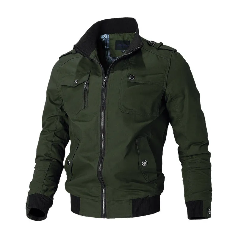 Men's Youth Casual Jackets Trend Stand-up Collar Workwear