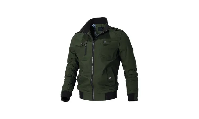 Men's Youth Casual Jackets Trend Stand-up Collar Workwear