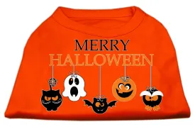 Merry Halloween Screen Print Dog Shirt Orange Xxl (18)