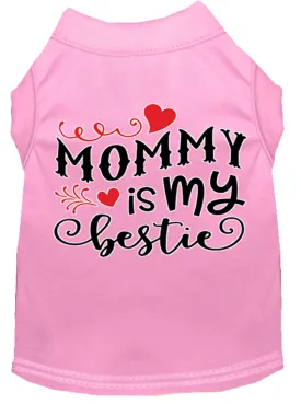 Mommy Is My Bestie Screen Print Dog Shirt Light Pink Xxl