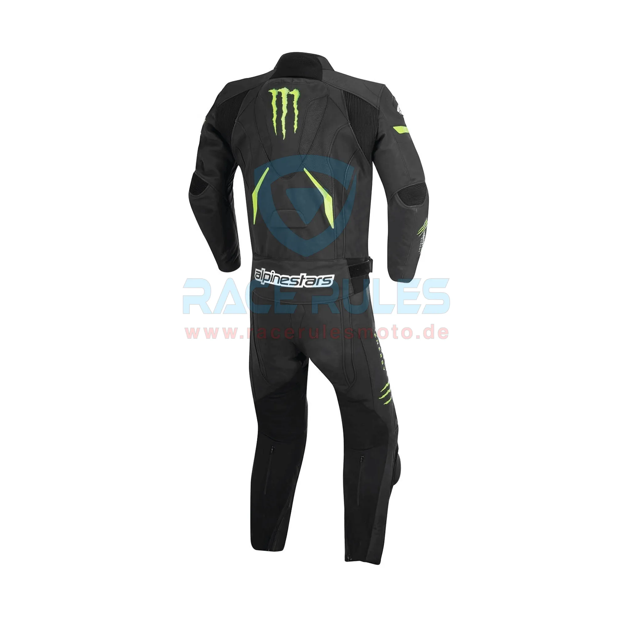 Monster Leather Motorbike Motorcycle Racing Suit Black