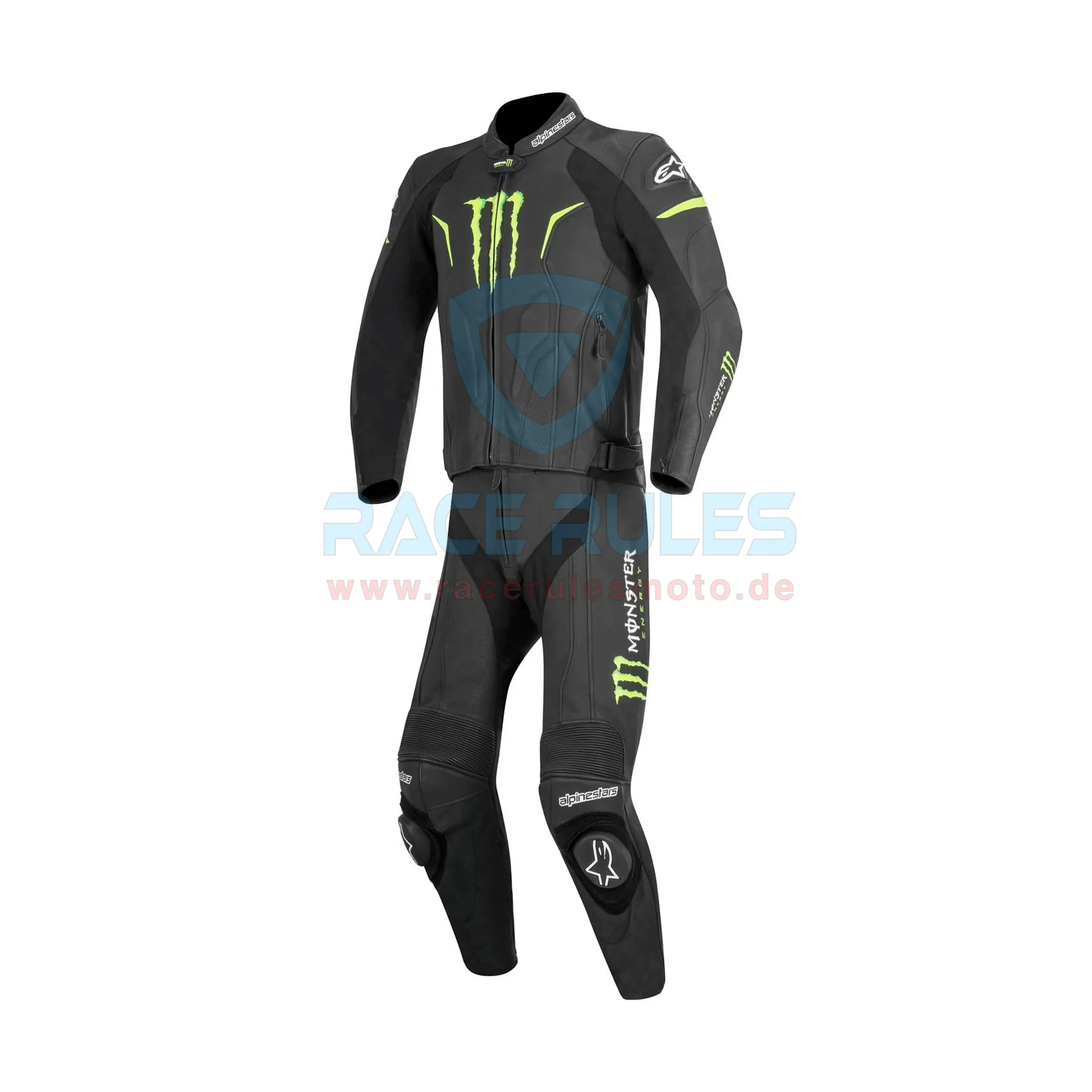 Monster Leather Motorbike Motorcycle Racing Suit Black