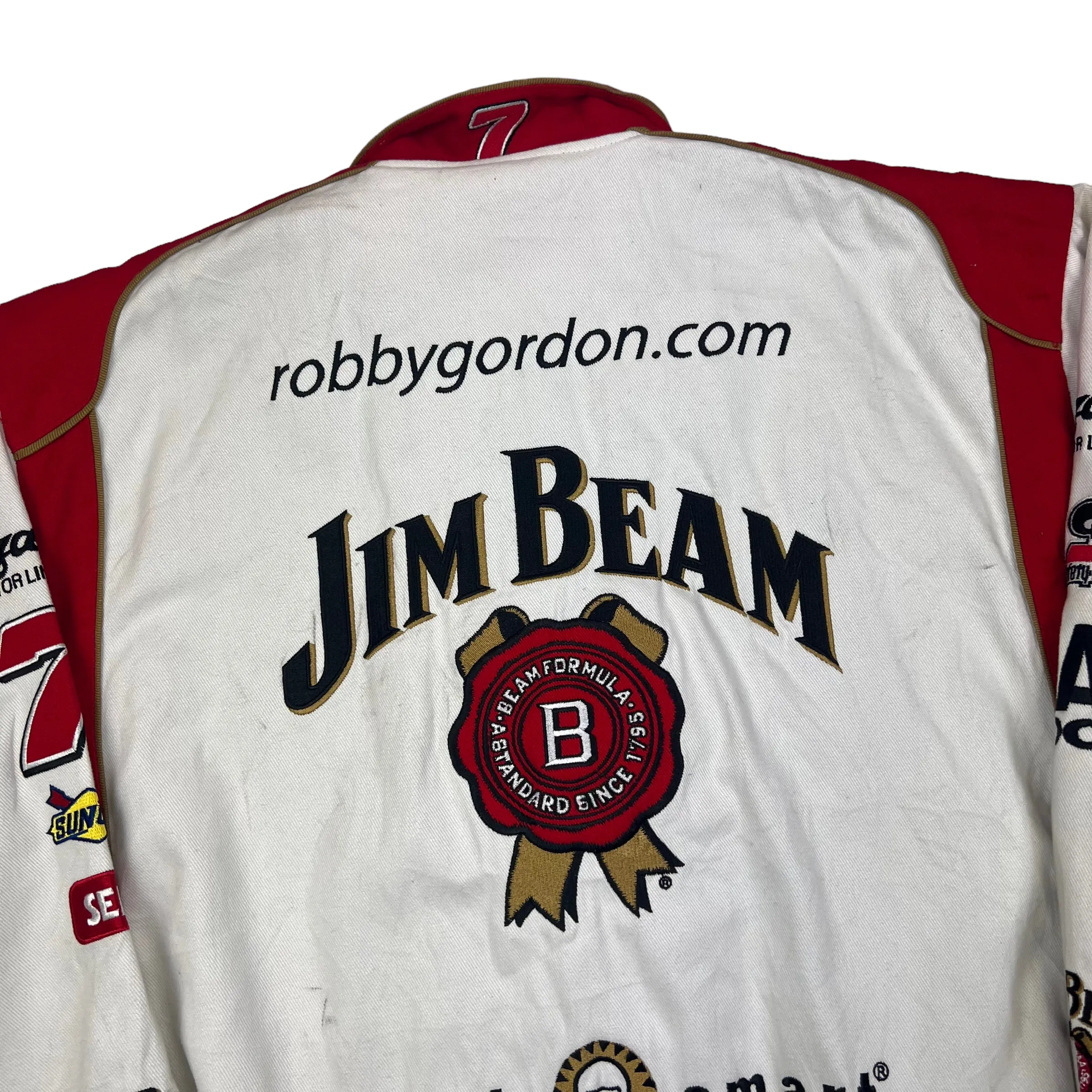 NASCAR White Red Jim Beam Racing Jacket