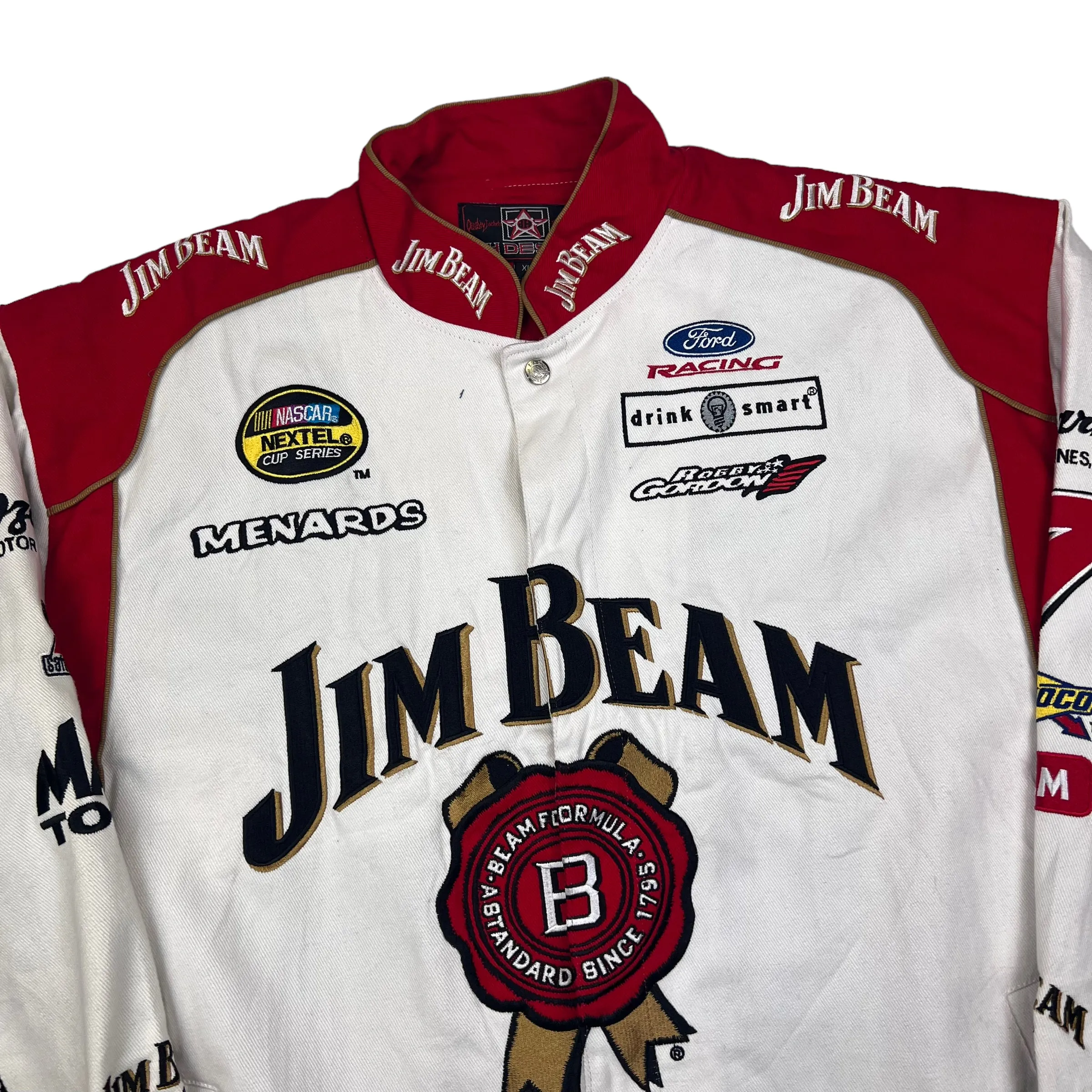 NASCAR White Red Jim Beam Racing Jacket