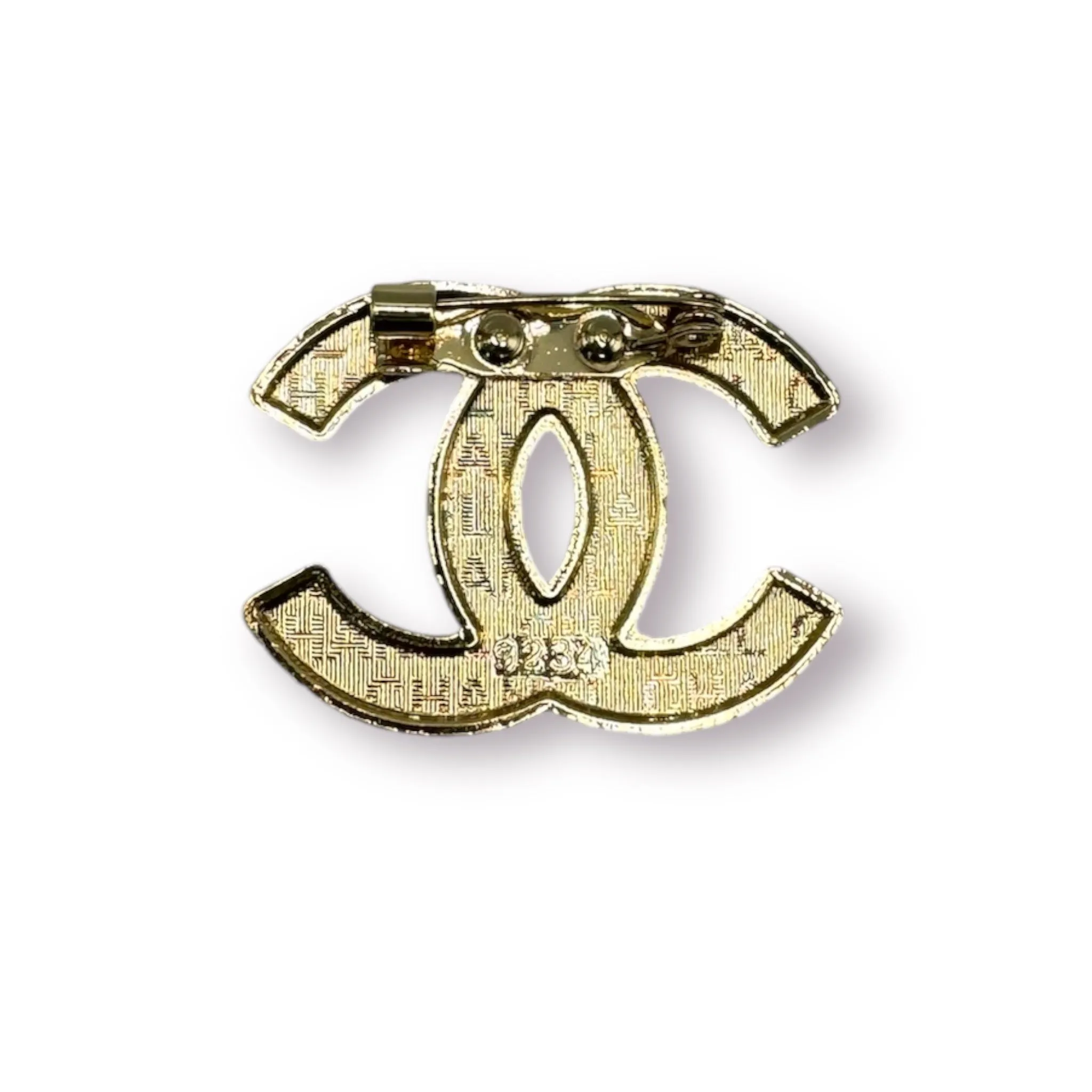 Navy Inspired Letter C Plated Small Brooch Pin- Gold