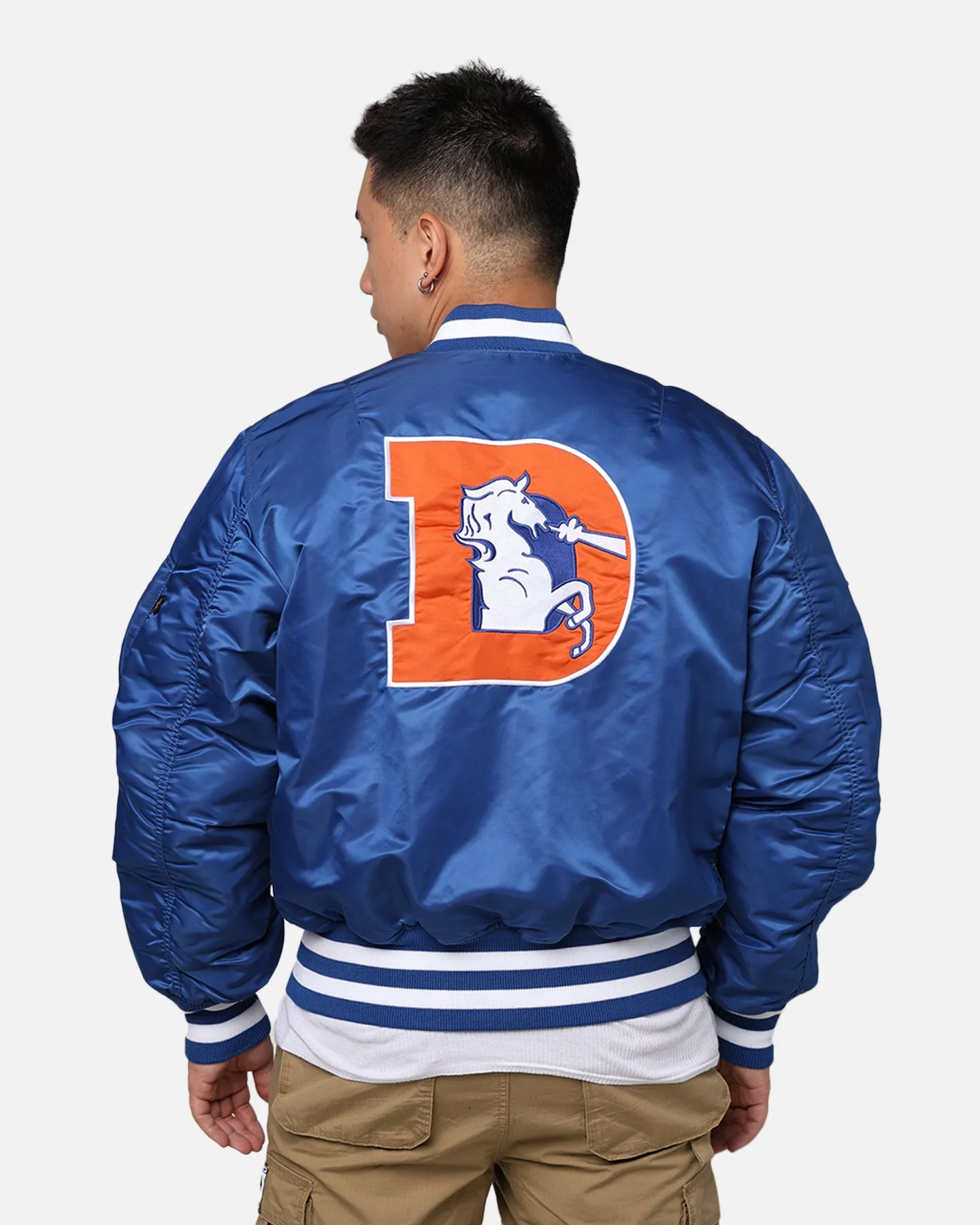 New Era X Alpha Series X NFL Denver Broncos MA-1 Bomber Jacket Royal