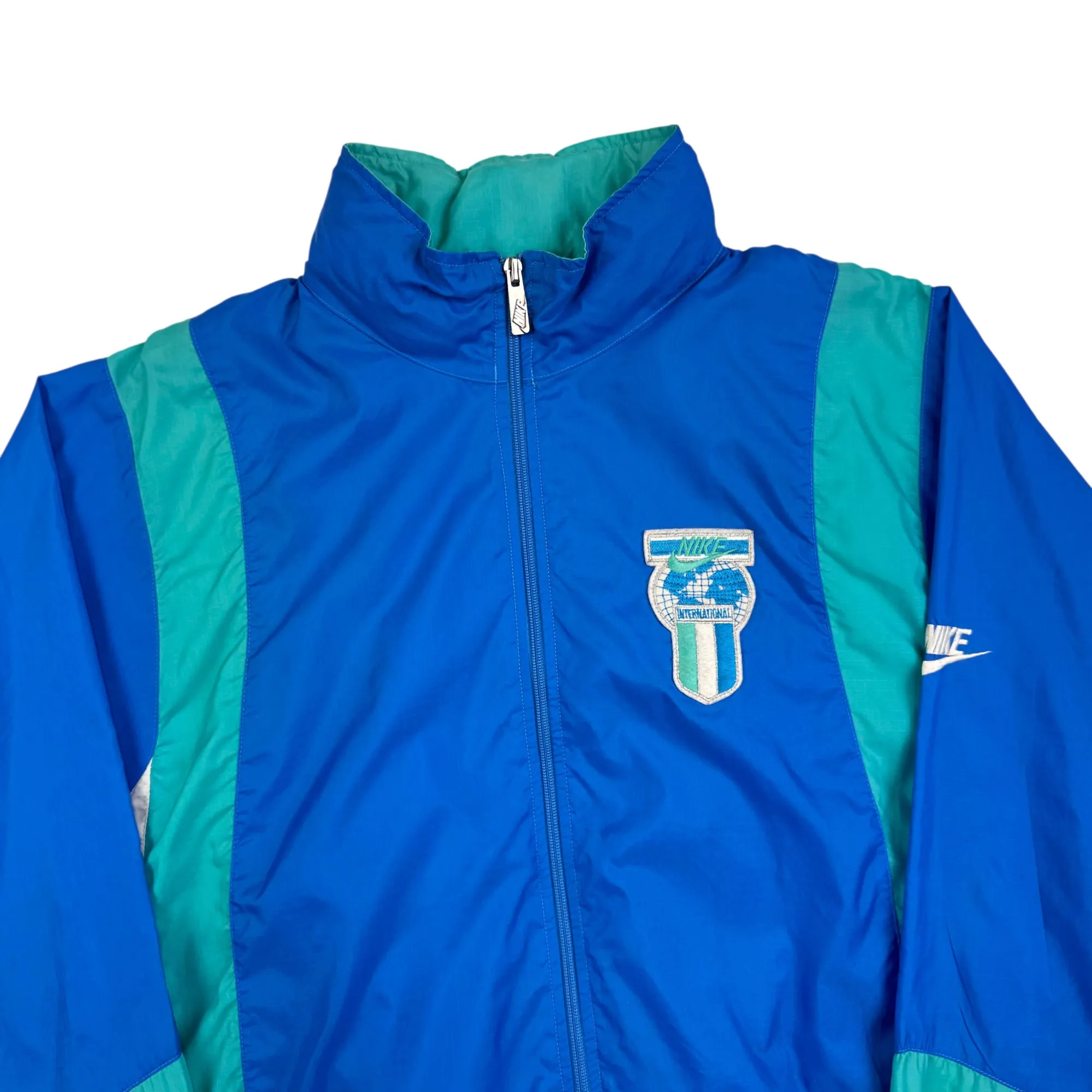 Nike 90's International Track Jacket Blue Teal White Rare