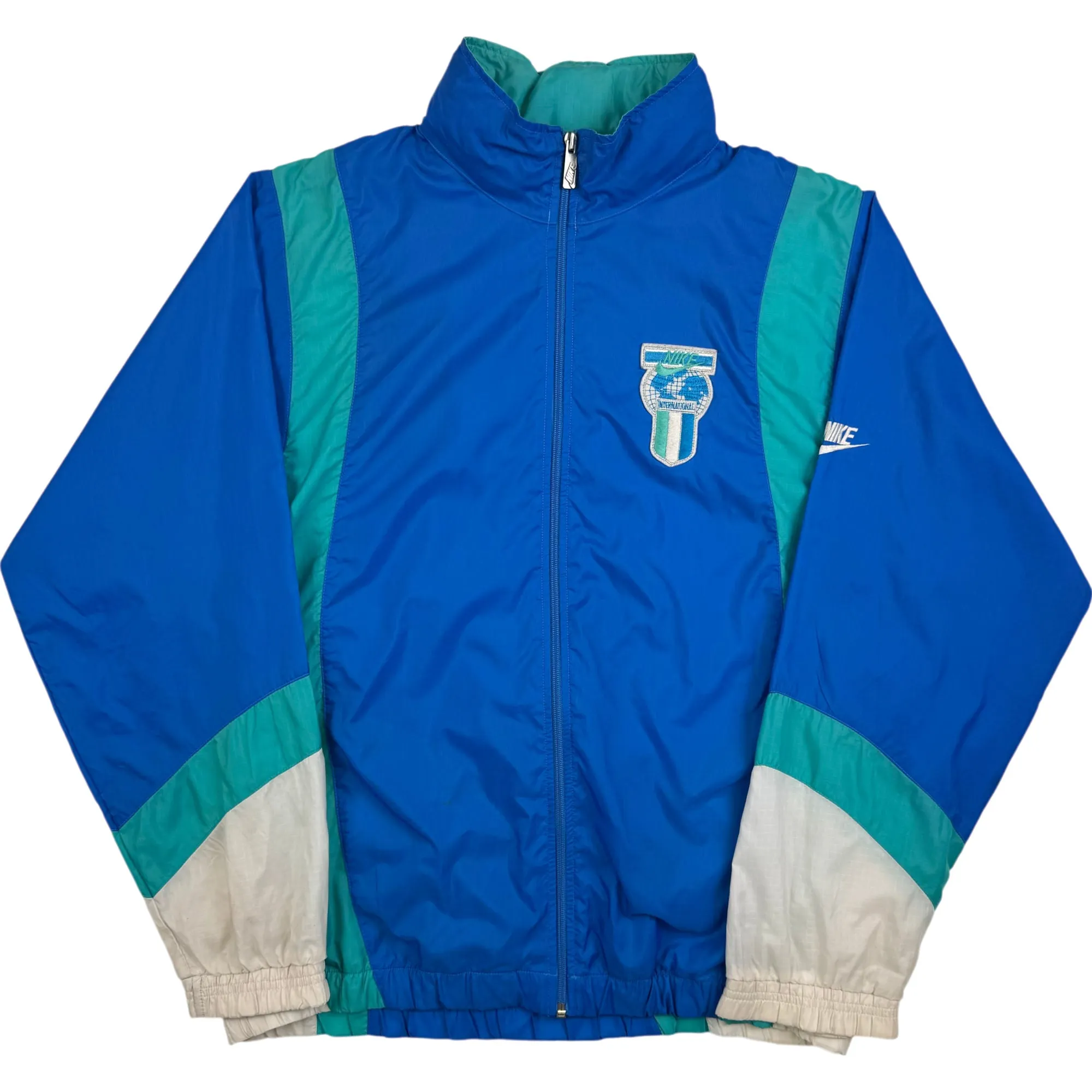 Nike 90's International Track Jacket Blue Teal White Rare