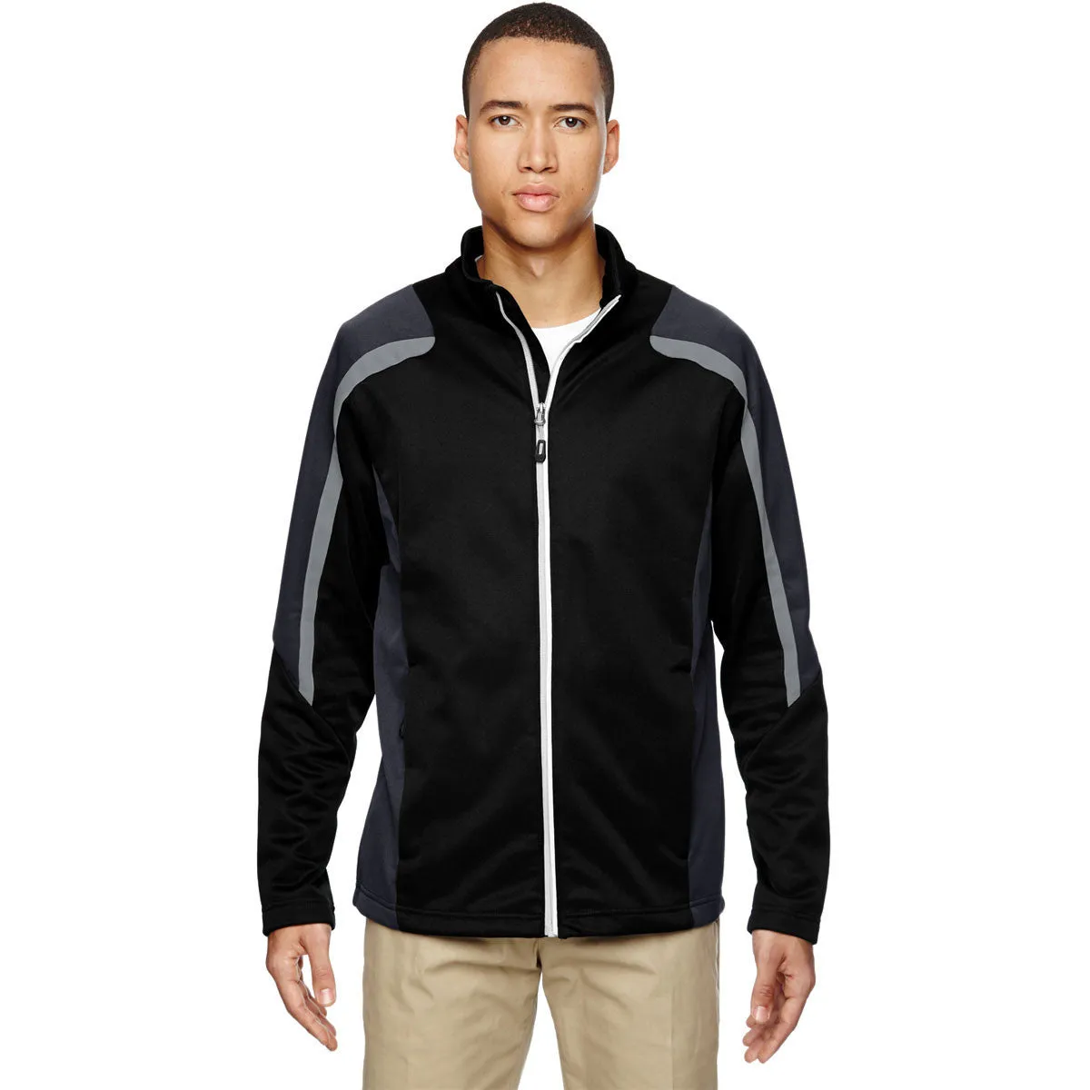 North End Men's Black Strike Colorblock Fleece Jacket