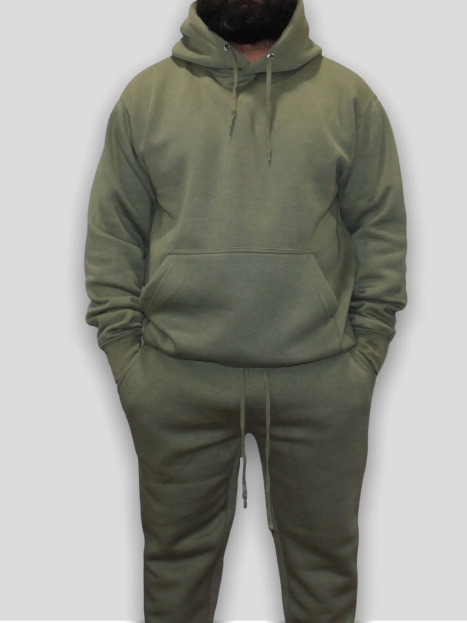 Olive Adult Pull Over Sweat Suit