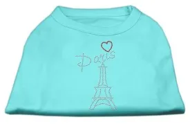 Paris Rhinestone Shirts Aqua L (14)