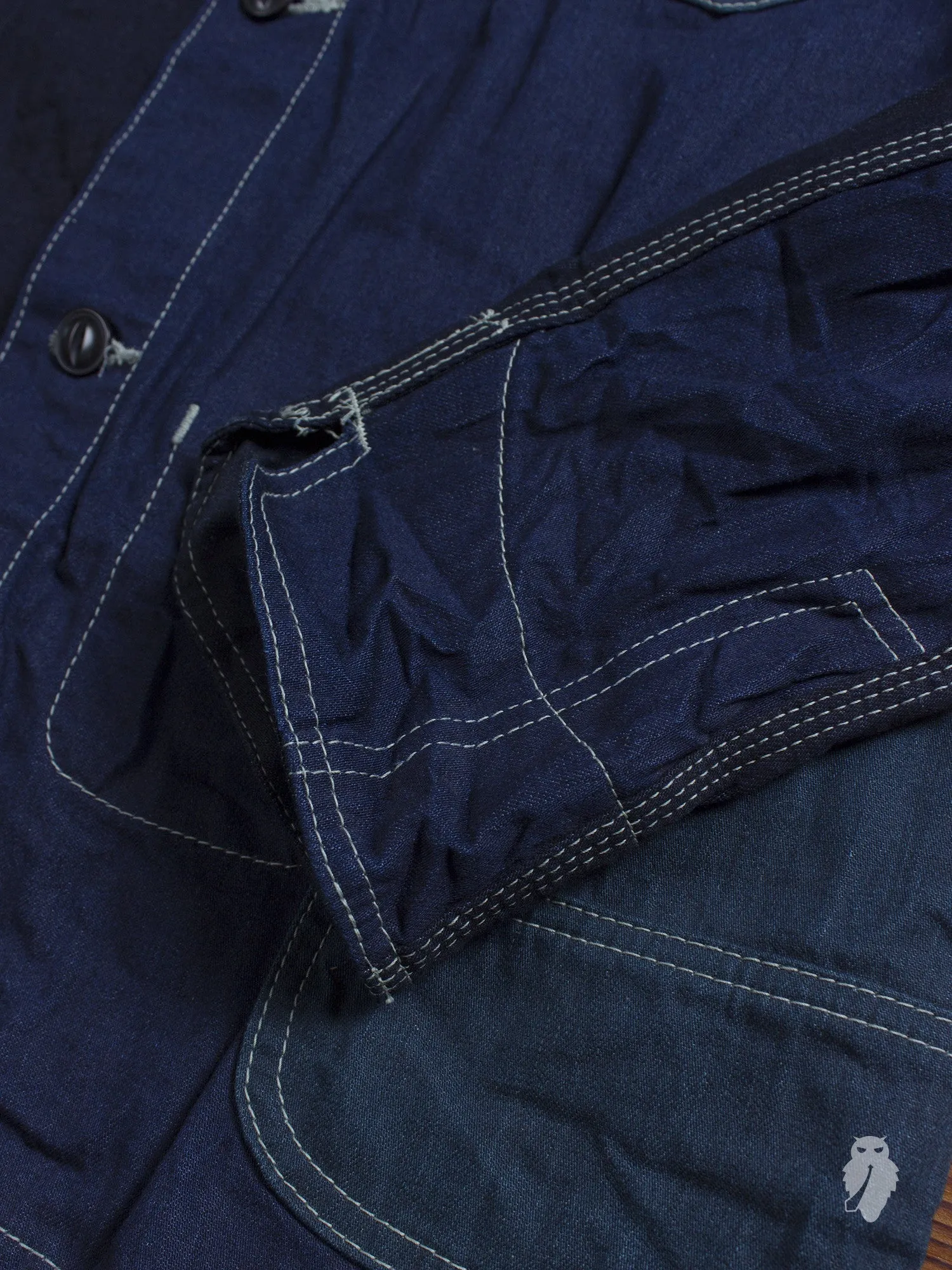 Patchwork Coverall Jacket in Indigo