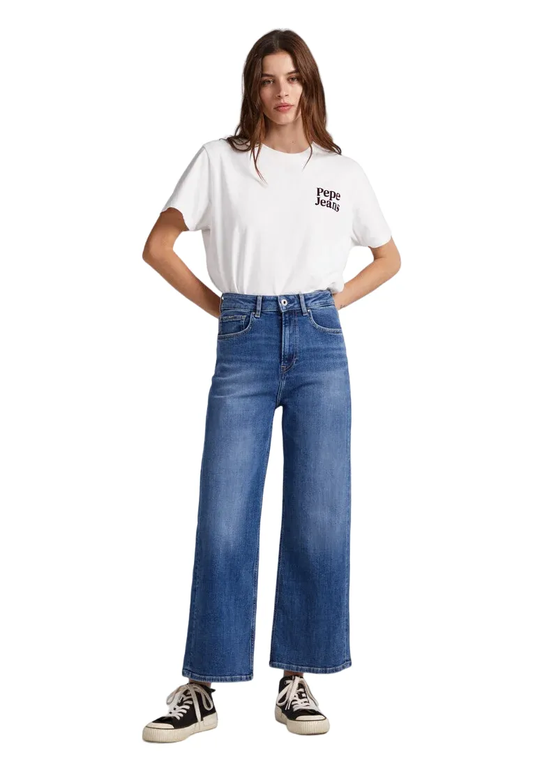 Pepe Jeans pantalone largo da donna Lexa Sky High PL204162CS58 blu