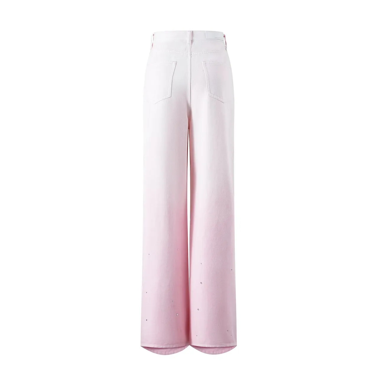 Pink Gradient Rhinestone Straight Leg Jeans