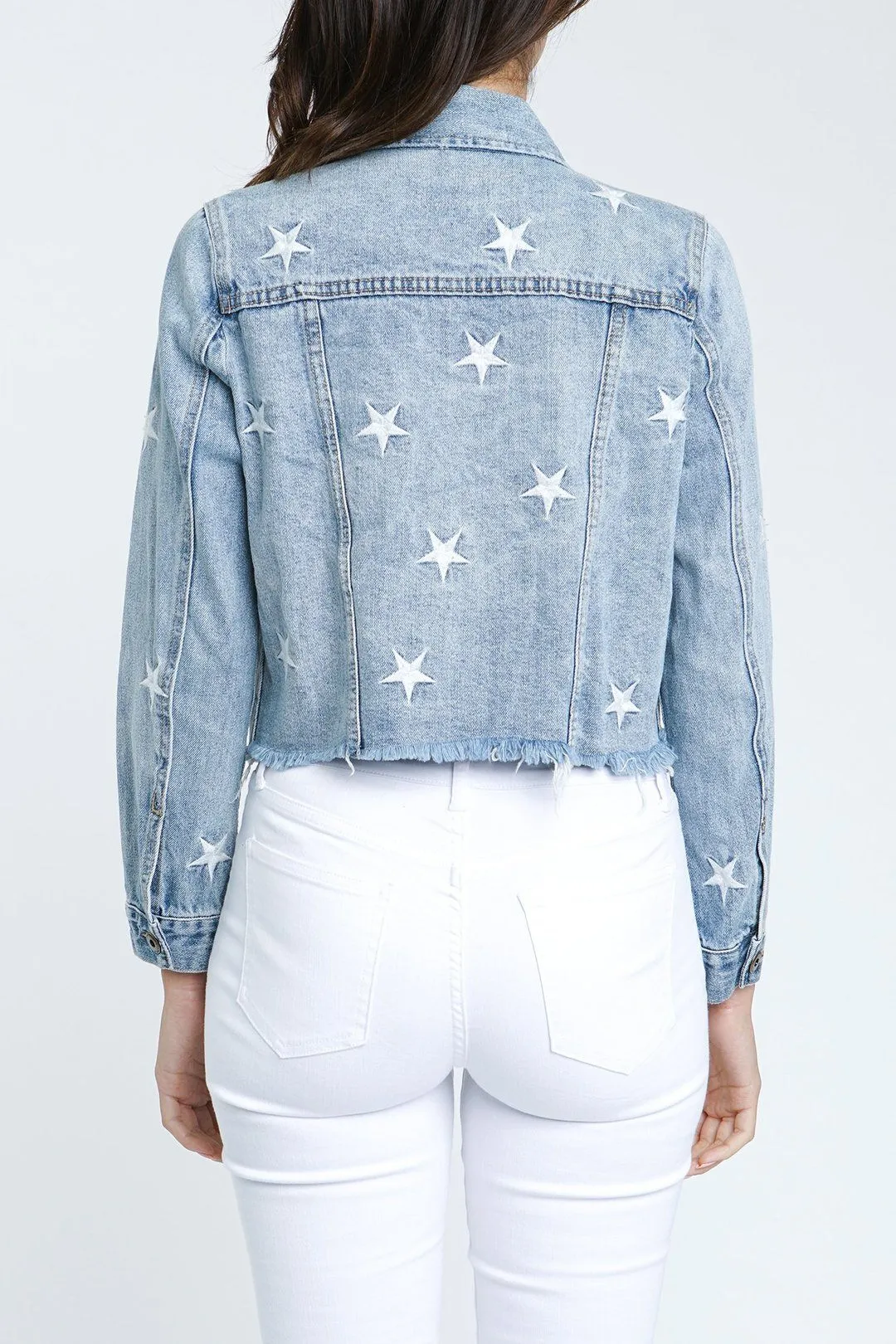 Pistola Brando Star Embroidery Denim Jacket- Zodiac