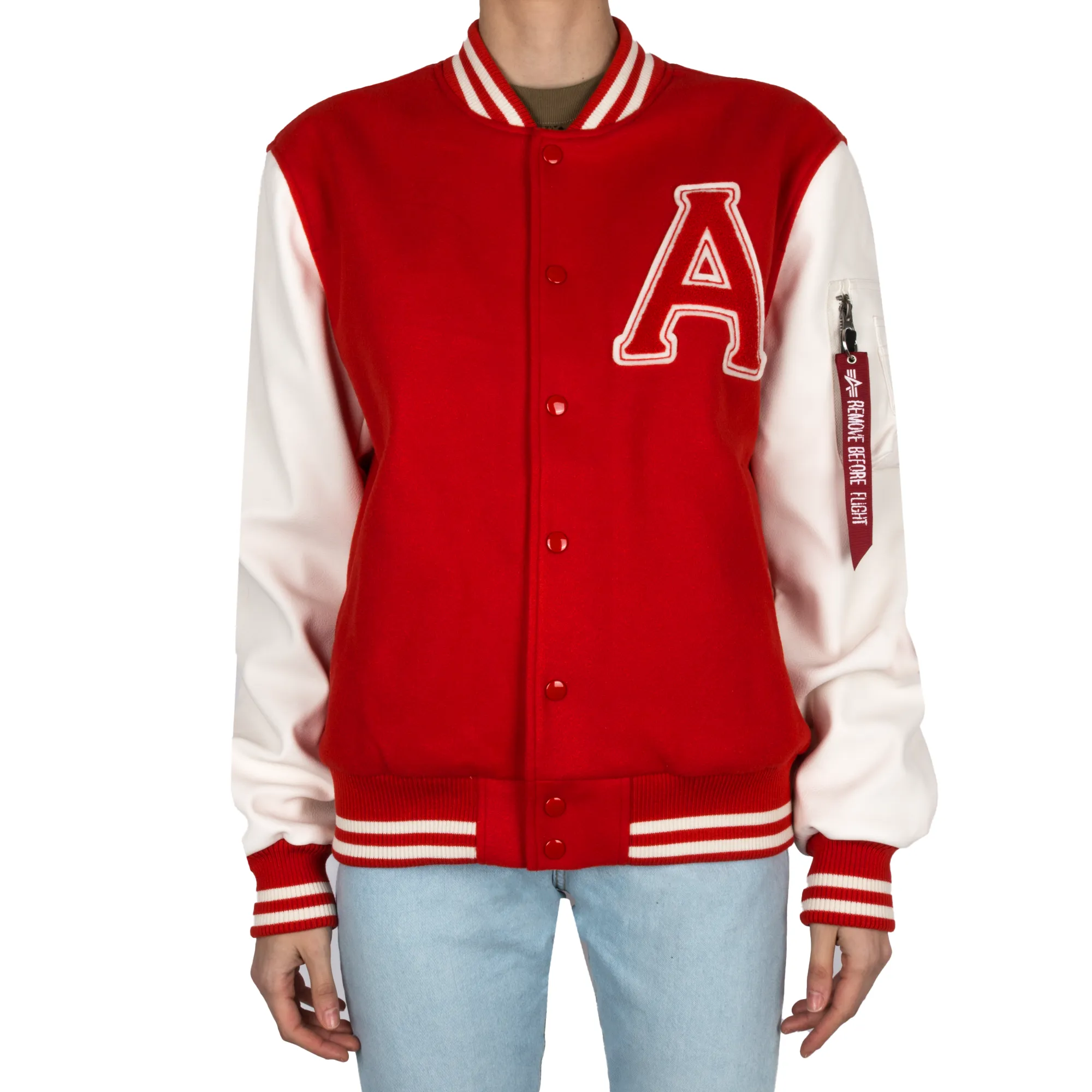 PU College Jacket - Radiant Red