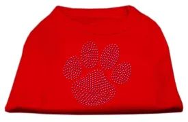 Purple Paw Rhinestud Shirts Red L (14)