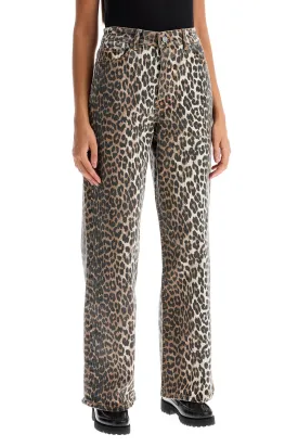 "animal print denim izey jeans