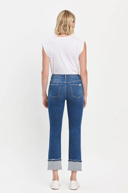 Ready High Rise Slim Straight Cuff Jeans